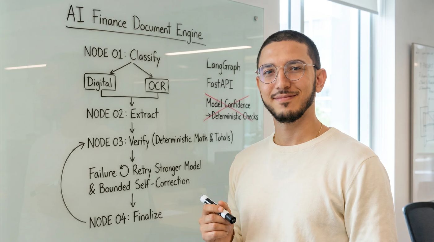 Hamza, AI Engineer at the whiteboard
